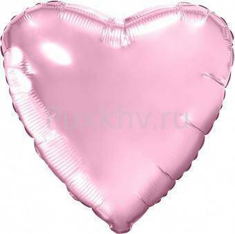 Шар-сердце 18"/46 см, фольга, розовый светлый (Agura)