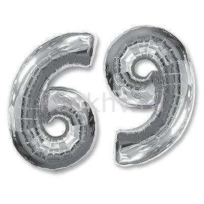 Шарик цифра "6" или "9", 101см Silver