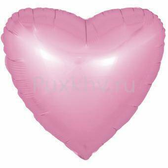 Шар-сердце 18"/46 см, фольга, сатин розовый (FM)