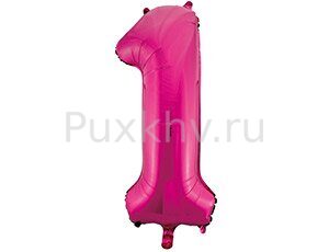 Шар цифра "1", 101см Fuchsia Шар цифра "1", 101см Fuchsia