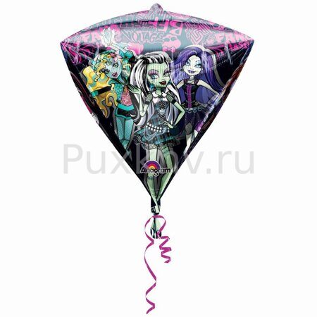 Шар фольгированный 17" Monster High, 3D-алмаз